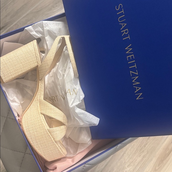 Stuart Weitzman Cream Platform Sandals
